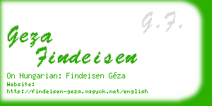 geza findeisen business card